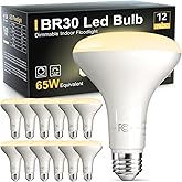 TJOY 12 Pack BR30 Flood Light Bulb Indoor, 65W Equivalent Dimmable Led Recessed Lights Bulb, 2700K Soft Warm White, E26 Base Bulbs for Kitchen Ceiling, Recessed Can, Replacement Incandescent, 9W,800LM