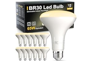 TJOY 12 Pack BR30 Flood Light Bulb Indoor, 65W Equivalent Dimmable Led Recessed Lights Bulb, 2700K Soft Warm White, E26 Base Bulbs for Kitchen Ceiling, Recessed Can, Replacement Incandescent, 9W,800LM