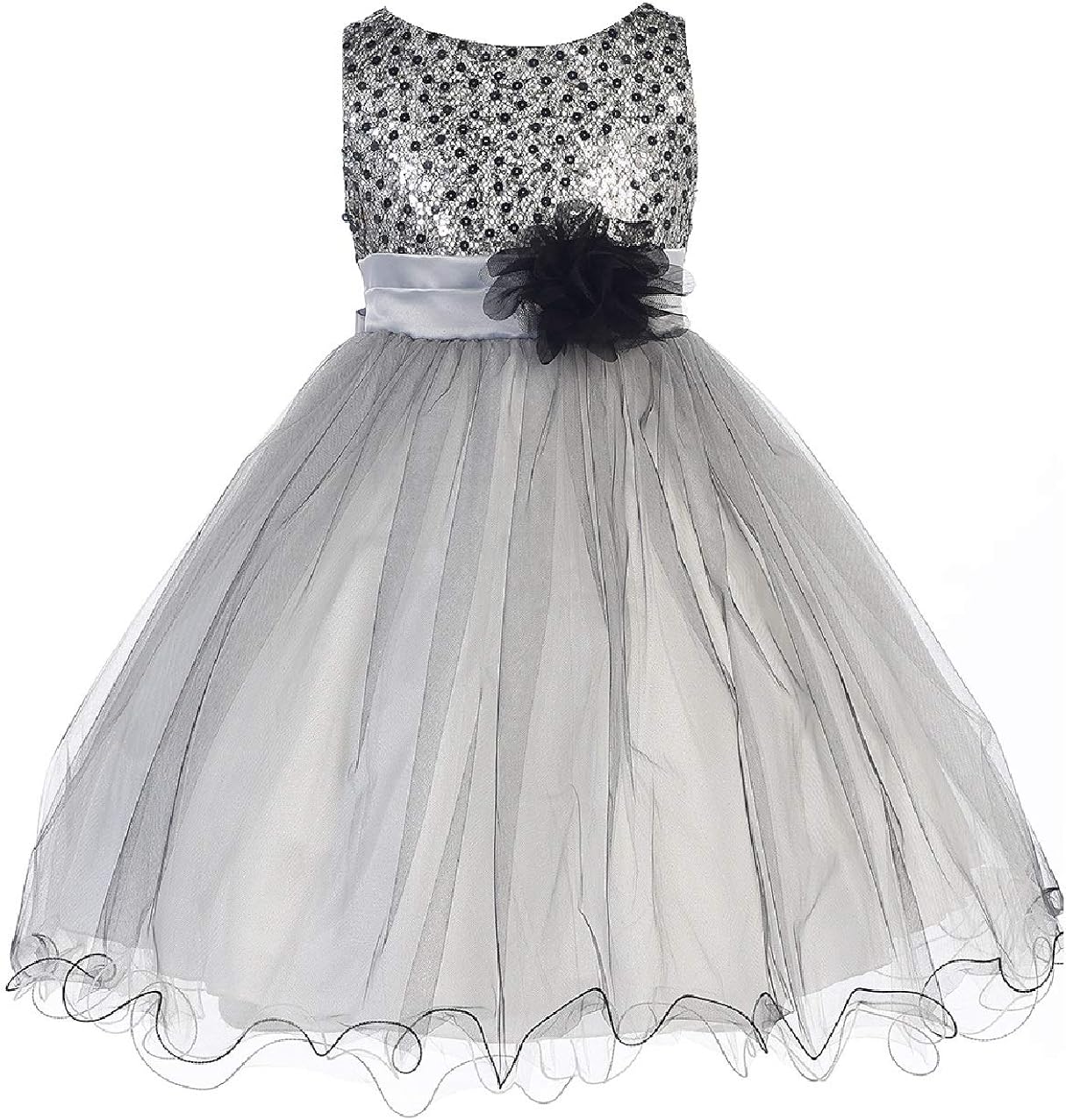 Little Girls Dress Kids Sleeveless Sequin Tulle Holiday