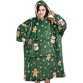 Wearable Blanket Hoodie for Women Men Oversized Sherpa Fleece Sweatshirt Blanket, Plush Flannel Warm Cozy Blanket Gifts