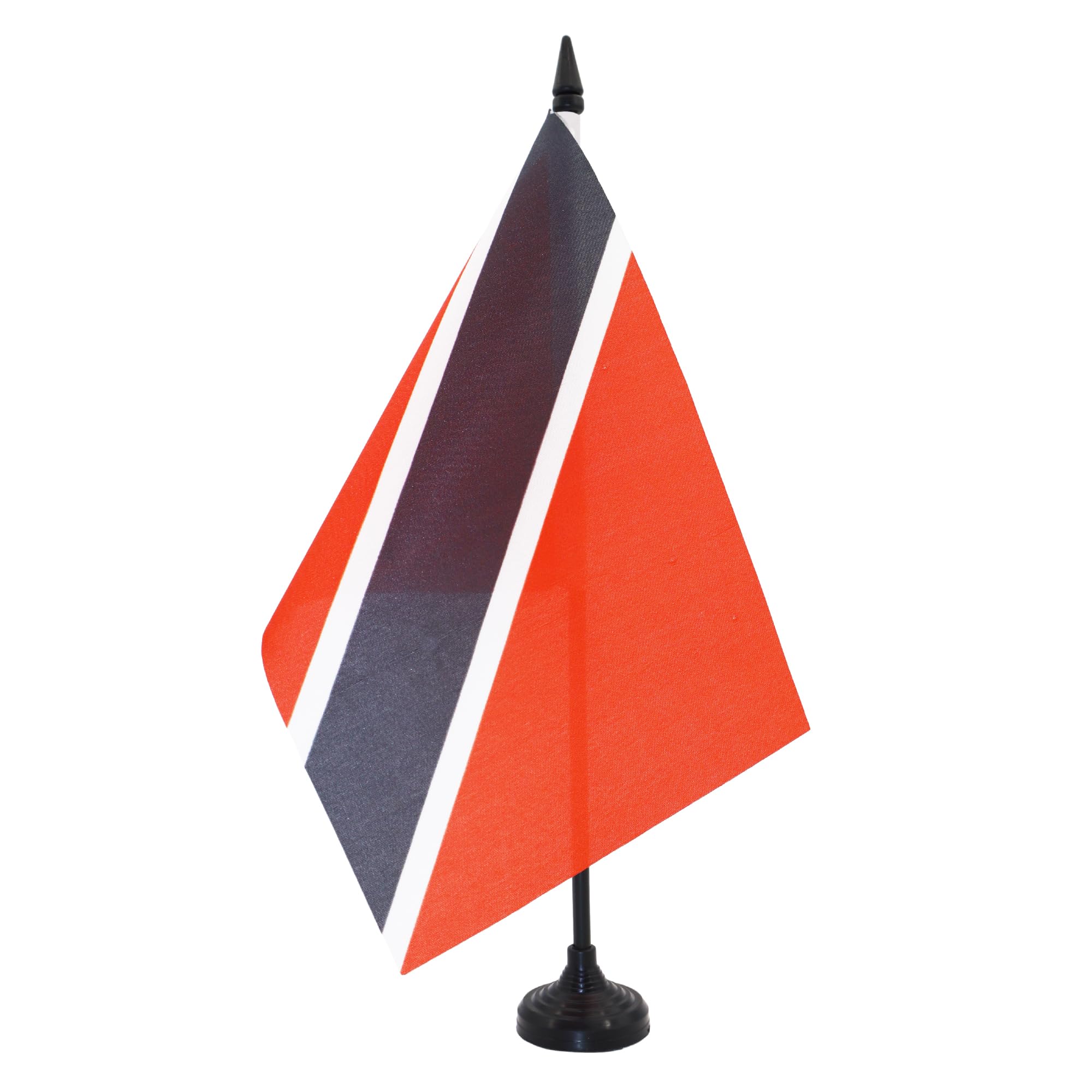 AZ FLAG Trinidad and Tobago Table Flag 5'' x 8'' - Trinidadian Office Decoration 100% Polyester 21 x 14 cm - Mini Desk Flag with Pole and Black Plastic Base โ image 1