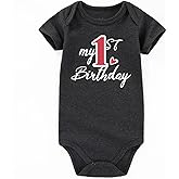 AIZFFZY 1st First one birthday outfit boy Girl Baby Clothes Funny boys Bodysuits