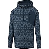 Rouen Hoodies for Men Golf Quarter Zip Hooded Pullover Athletic Warm Polar Fleece Long Sleeve Half Zip Sweatshirt for Men