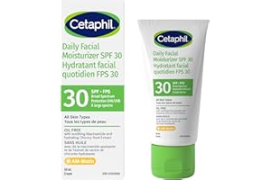 Cetaphil Daily Facial Moisturiser SPF 30, Lightweight SPF Moisturiser for Sensitive Skin, 50ml, Niacinamide & Chicory Extract