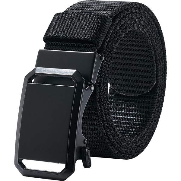 120cm (47 Inches) Men's Black Buckle Multi-Colored Nylon Woven