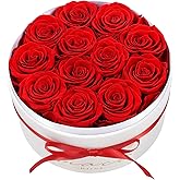 FIACO Gifts for Women Preserved Flowers in a Box-12 Forever Real Rose Flowers for Delivery Prime Birthday Gifts for Mom Grandma Wife Girlfriend Sister Fresh Flowers Eternal Rose