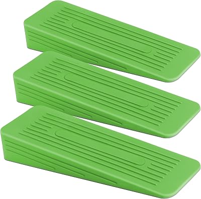 AFFIXERS Door Stop 3 Pack Heavy Duty Rubber Floor Wedges Anti-Skid Grey Cream