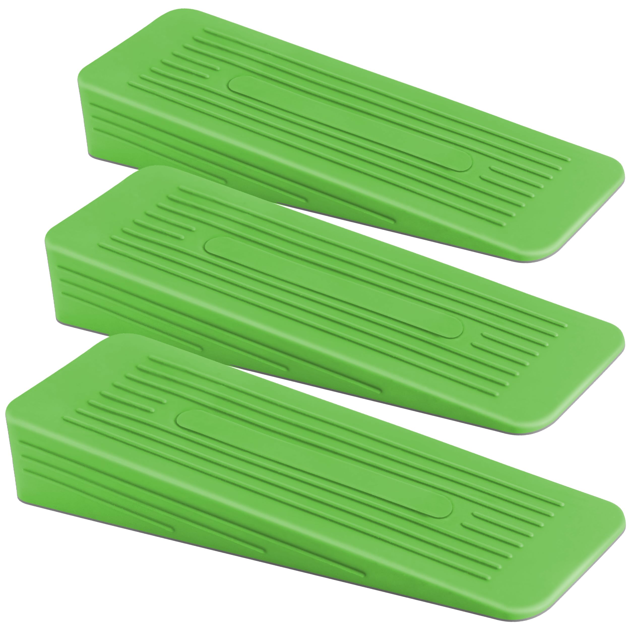 AFFIXERS Door Stop | Door Stoppers for Floor Anti-Skid, Durable, and Heavy Duty Rubber Door Stops | Ideal for All Types of Surfaces | Door Wedges Indoors (Green, Pack of 3)