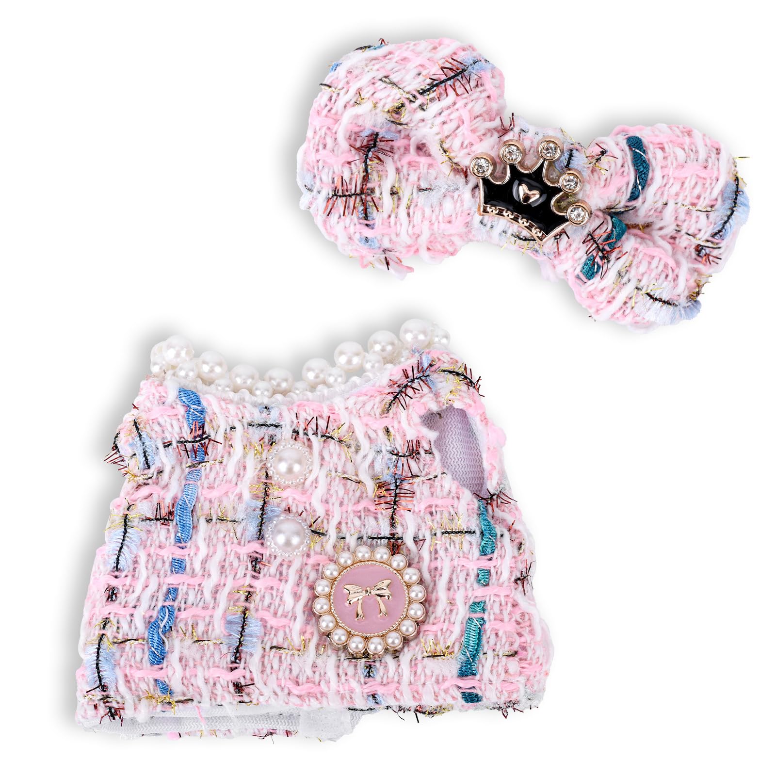 Penitue Doll Clothes Set, Luxury Chic Style Cloth & Headdress Kawaii Skirt Figure Toy Outfits for 6.7 Inch Dressing up Stuff Accessories Collectors Gift, Doll not Included (Pink)