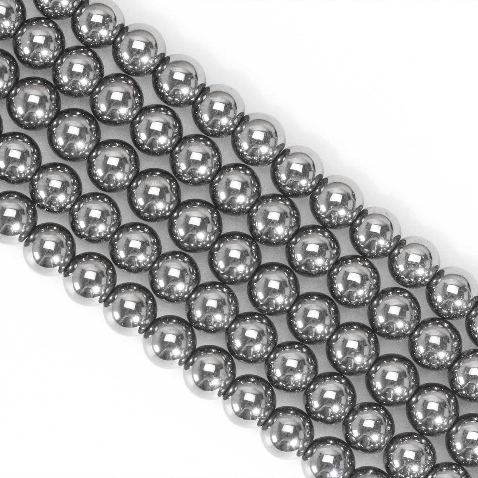 Natural Black Hematite Gemstone Beads for Jewelry Making Hematite Stone Cross for Bracelets Making Rosary Making Supplies (8mm)
