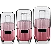 3 Pack Luggage Covers for Suitcase Clear PVC 0.4MM Thickened Waterproof Anti-Scratch Protector Sleeve Fits 20 24 28 Inch Baggage TSA Approved Travel Accessories