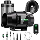 VIVOSUN G6 Air Filtration Kit, Inline Fan, Controller, Carbon Filter, Duct | AeroZesh Inline Fan, Speed Controller, Carbon Filter &amp; 8' Ducting, Cooling Ventilation, Grow Tent, Indoor Grow, Hydroponic