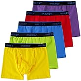 INNERSY Boys Underwear Stretchy Cotton Soft Boxer Briefs for 6-18 Teen Boys 5 Pack