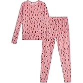 Rene Rofe Girls Pajama Set - 2 Piece Velour Long Sleeve Sleep Shirt and Pajama Pants - Cozy Sleepwear Set for Girls