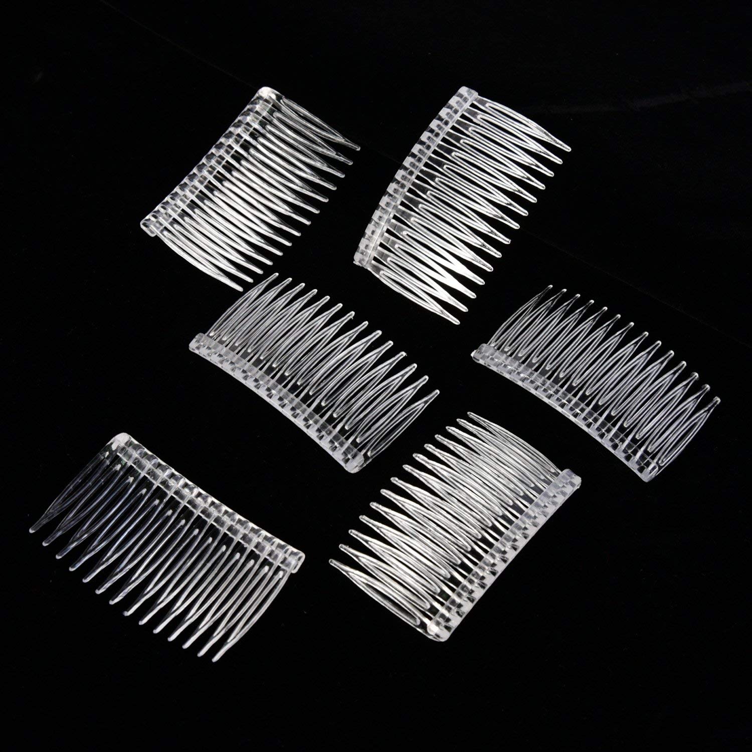 Pangda 10 Pieces Hair Clip Combs 14 Teeth Plastic Bridal Wedding Veil Combs, Clear : Beauty