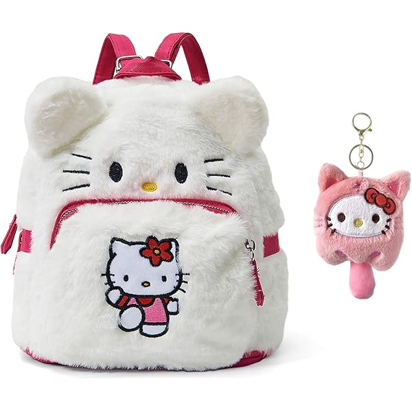 Amazon.com | Hello Kitty Plush Backpack - Pink Hello Kitty Plushie Backpack  Stuffed Animal Purse with Straps for Kids | Kids' Backpacks