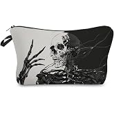 Livel lhood Gothic Skeleton Cute Small Makeup Bag | Printed Padded Cosmetic Organizer Zipper Pouch, Gothic Skeleton Gift for Women Friends