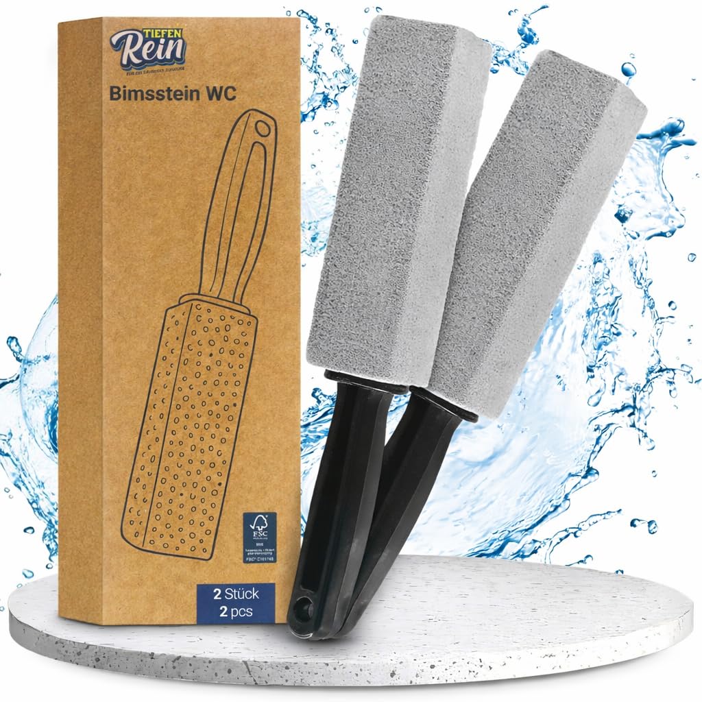 Bimsstein WC 2x - Urinsteinentferner extra stark – Bimsstein Toilette & WC Reiniger – Pumice Stone Reinigungsstein – Entfernt Urinstein, Kalk & Braunstein Entferner – Toilettenreiniger