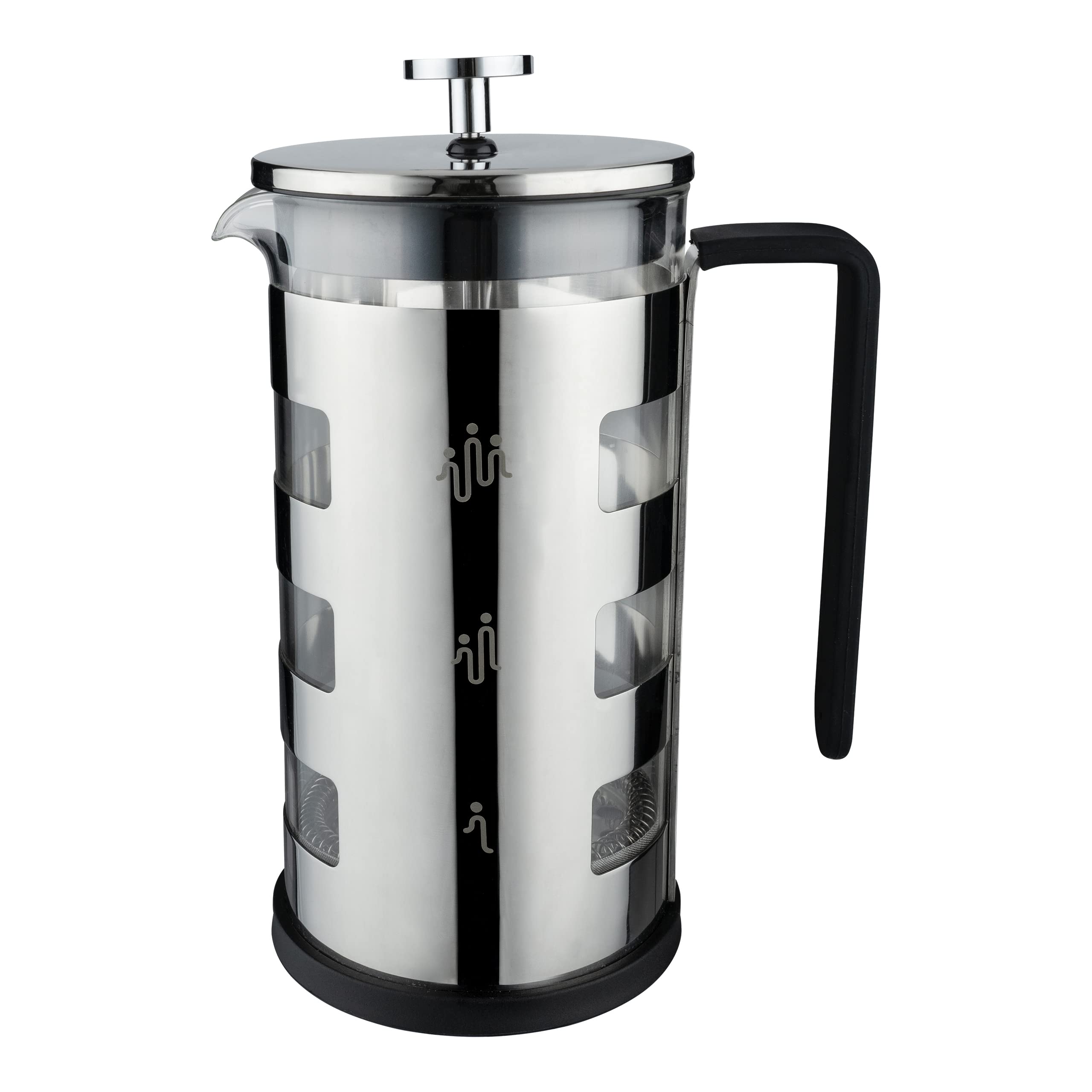 Café Olé FM-06C Amico 600 ml Cafetière French Press Coffee Maker, 5-Cup, Silver