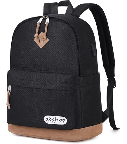 abshoo Classical Basic Womens Travel Backpack For College Men Water Resistant Laptop School Bookbag (USB Black) : Electronics