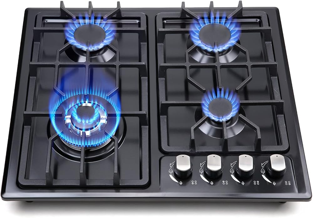 FORIMO Gas Cooktop 22Inch,Built in Gas Cooktop 4 Burners Stainless Steel Stove with NG/LPG Conversion Kit Thermocouple Protec