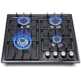 FORIMO Gas Cooktop 22Inch,Built in Gas Cooktop 4 Burners Stainless Steel Stove with NG/LPG Conversion Kit Thermocouple Protection and Easy to Clean