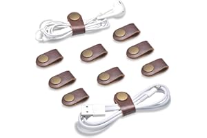CAILLU Cord Organizer,Cord Keeper,Cable Organizer USB Holder,Cable Management,Cable Straps,Earbud case,wrap Headset Winder,Phone Earphone Clips Ties Stocking Stuffers for Men Gifts (brownness 10 Pack)