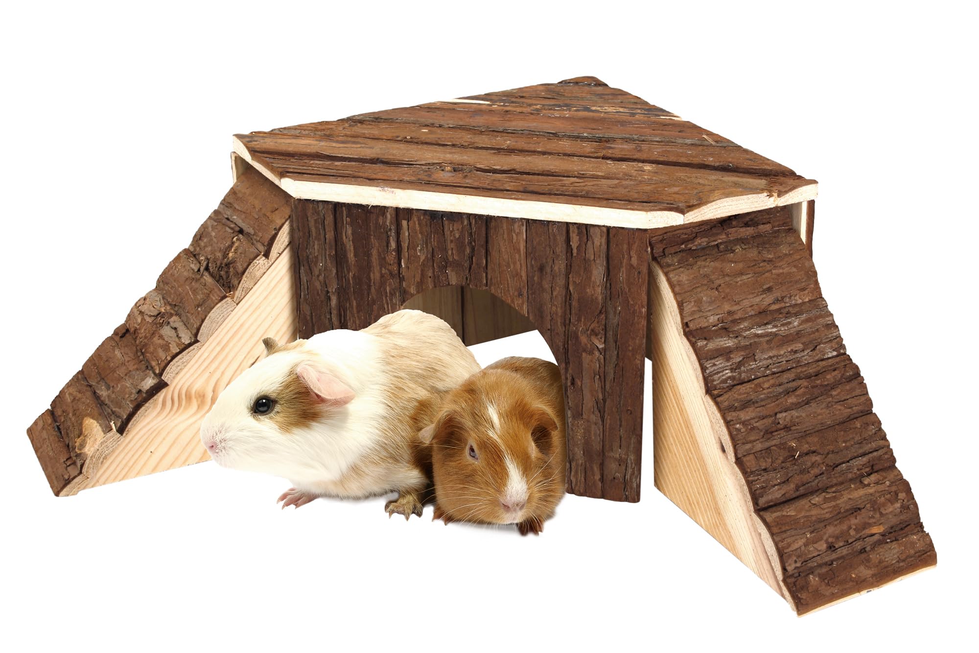 Karlie Wonderland Nature Wood House with 2 Ladders for Rabbit, Large