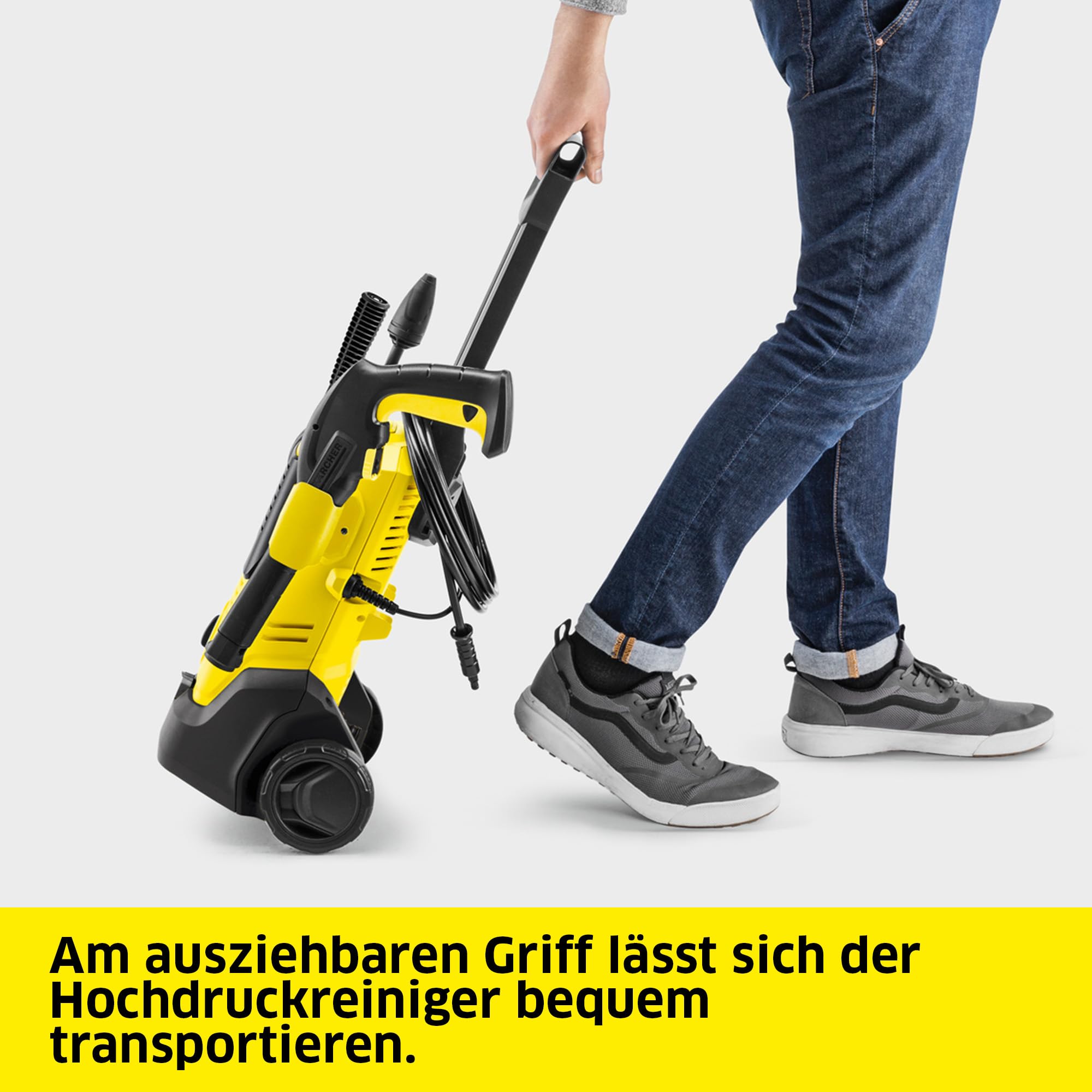 Kärcher Hochdruckreiniger K 2 Premium FJ Home, Druck: max. 110 bar, Fördermenge: 360 l/h, Flächenleistung: 20 m²/h, Gewicht: 4,2 kg, HD-Pistole, Strahlrohre, Dreckfräser, Schaumdüse, Home Kit 6