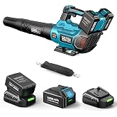 SEESII Leaf Blower Cordless 40V, 650 CFM&amp;160 MPH, Brushless Electric Blower | 2x5.2Ah Batteries, 3 Speeds &amp; Turbo Mode, 1500W, Battery Powered Blower with Shoulder Strap for Lawn Care, Leaves, Dust, Yard
