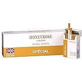 Honeyrose Herbal Cigarettes Carton "Special" No Flavor, 100% Tobacco & Nicotine Free, 100% Natural, Prop Cigarettes, Herbal Smokes, Quit Smoking, Made in England