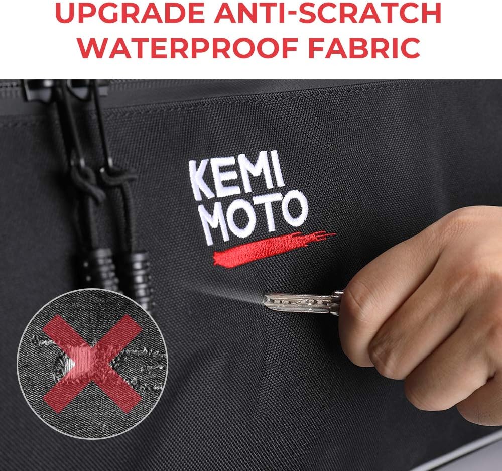 kemimoto Seat Bag for ATV Updated Water-resistant Storage Cargo Rear Gear Seat Bags w/Cushion Water Bottle Holder: Automotive