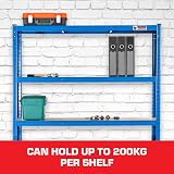 Rhino Racking 5 Tier Heavy-Duty Industrial Shelves Blue 180x120x45cm view 3