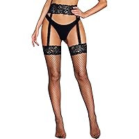 Amazon.com: Leg Avenue Womens Fishnet Stockings with Attached Garter Belt,  Black, O/S: Clothing, Shoes & Jewelry