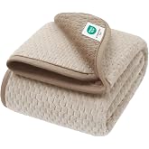 Luciphia Waterproof Blanket for Dog, Washable Reversible Fleece Pet Throw | Durable protector for bed, couch, crate, and furniture; leakproof and calming for dogs, cats, puppies Beige S(40''x28'')