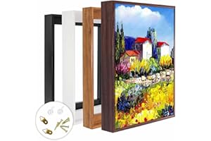 B.B.F MAKE Canvas Floating Frame, Wood-Look Floater Frames Kit for 1.25" Deep Canvas Paintings, Available in 50 Sizes & 4 Colors for Wall Decor, Art, and Room Decor (18"x24", Black, 1 PC)