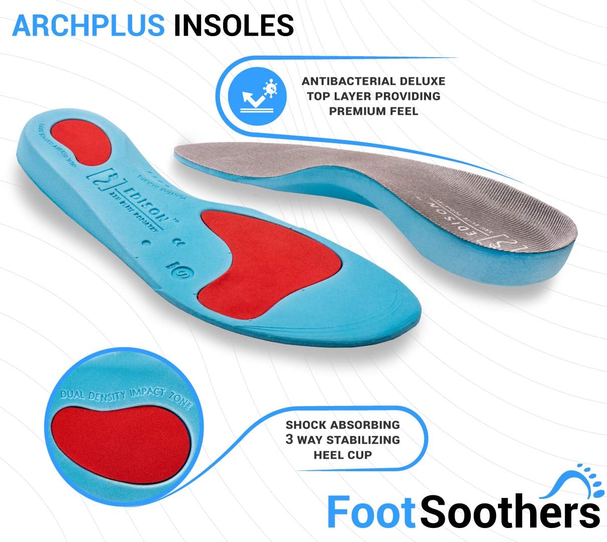 Edison XXII Elite Podiatry® ArchPlus+ Full Length Orthotic Insoles Full Length for Arch Support Plantar Fasciitis for Men & Women (UK 4.5-6) - Image 4