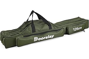 Doorslay Fishing Rod Case Three Layers Fishing Rod Bag Oxford Portable Folding Fishing Pole Bag Outdoor Waterproof Tackle Sto