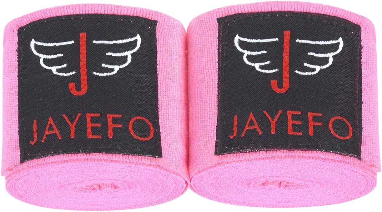 Jayefo Pair Boxing MMA HANDWRAPS 180 INCHES 4.5 Meters Official Muay Thai Kickboxing Fish Wrist Knuckle Professional Men Women- 2 Years Warranty (Pink) : Sports & Outdoors