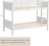 Junior Vida Gemini Bunk Bed Pine Wood Detachable Kids Bed Frame White view 2