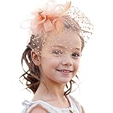 Zinniday Fascinators Derby 2026 Hat - Classic Rose Mesh Feather Victoria Hats, Kentucky 1920s 50s Champagne Hair Accessories Attire Headwear for Lady Women Cocktail Masquerade Costume Dress Up