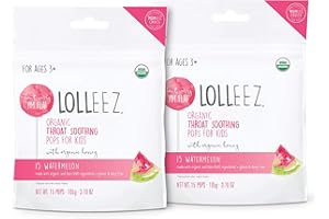 Lolleez Organic Lollipops for Sore Throat Relief – Perfect for Soothing A Sore Throat While Tasting Great – Watermelon, 2-Pack (15-Count Bags, 30 Total)