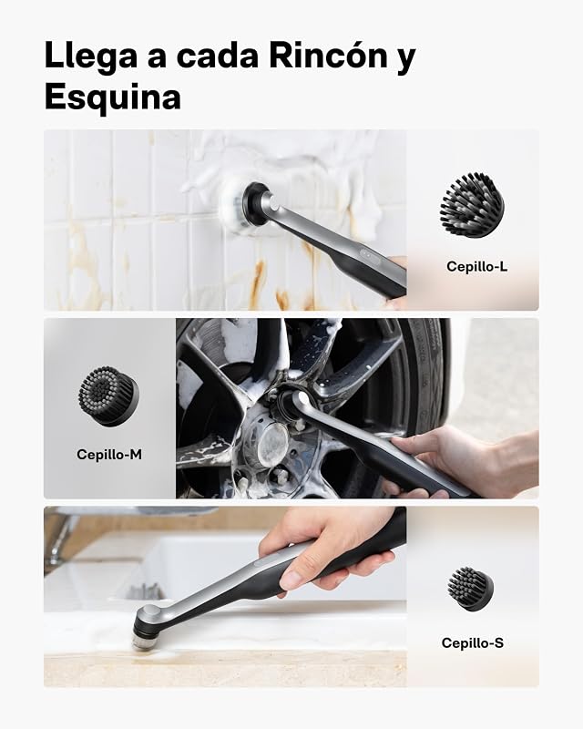 Escovas elétricas para limpeza doméstica com varinha™, escova recarregável para limpeza de juntas com 12 cabeças de escova, escova IPX7 Total Waterproof para limpeza de juntas para casas de banho, cozinha, azulejos, fissuras