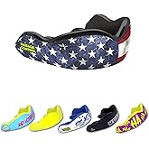 DAMAGE CONTROL High-Impact Mouth Guard – Sports Mouthguard for Boxing, Football, Lacrosse & Basketball, Protects Teeth & Jaw, Protective Mouthpiece for Adults & Youth (Adult, Old Glory American Flag)