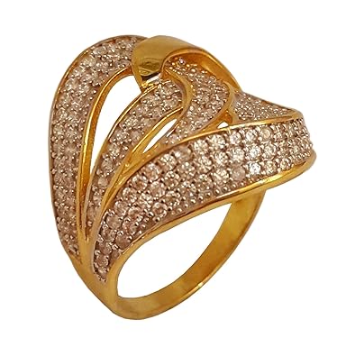 Buy 18 Kt Solid Yellow Gold Size 15 Engagement Ring Bridal White Images, Photos, Reviews