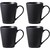 Oneida 895943 Ridge Black Mugs, Set Of 4