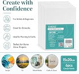 EXERZ 15x20cm Canvas Panels 6pk 3mm 280gsm 100% Cotton Triple Primed view 4