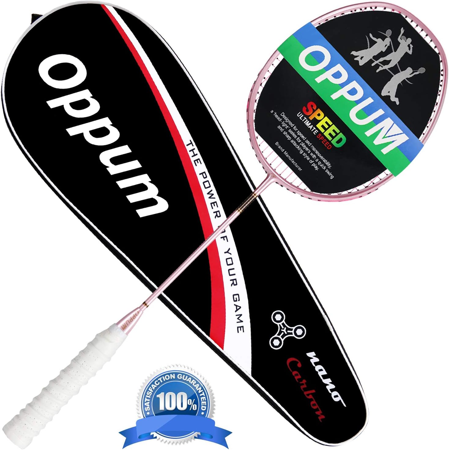 oppum Graphite Badminton Racket Integral Moulding Craft Racket Full Carbon Fiber Material Lightweight 1 Player Badminton Racquet