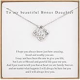 Famdecor Bonus Daughter Gifts Bonus Daughter Necklace from Bonus Mom & Stepdad Sterling Silver Knot Necklace for Stepdaughter Gifts from Stepmom