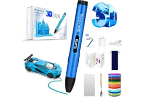 Sunfuny 3D Pen, Professional 3-D Printing Pen with OLED Screen ＆ 136.4ft 13 Color Refills, Works with PLA/ABS/PCL Filaments, 